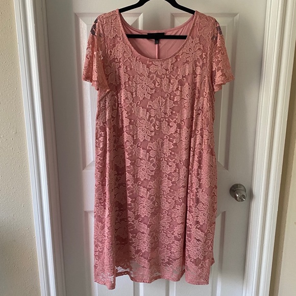 lane bryant pink lace dress
